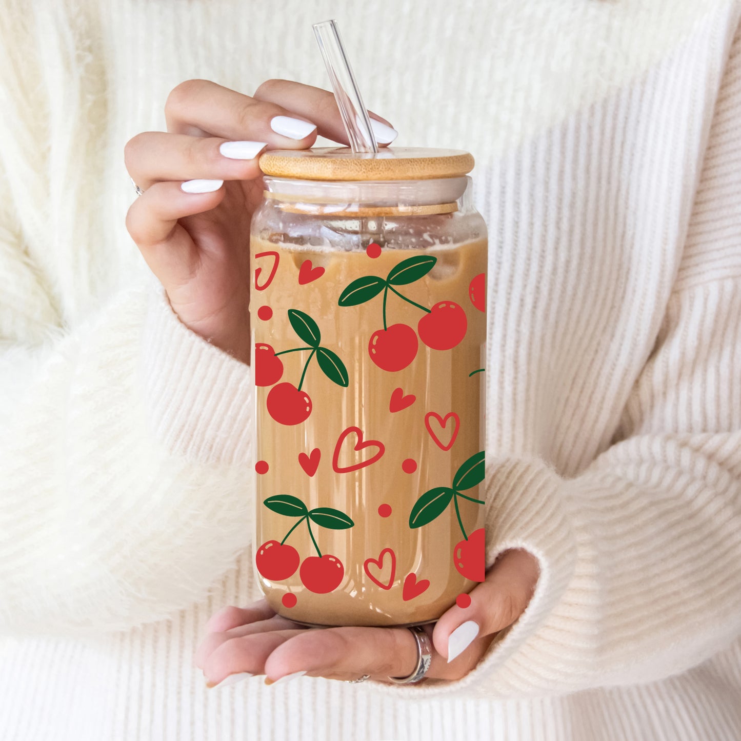 Summer Cherry Glass Mug
