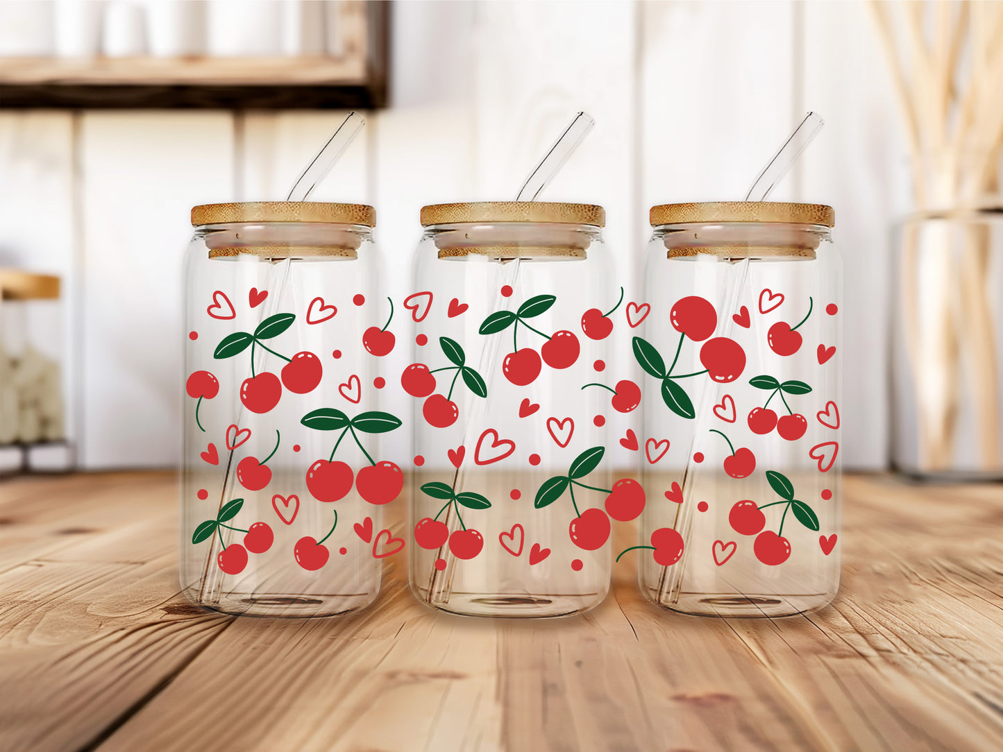 Summer Cherry Glass Mug